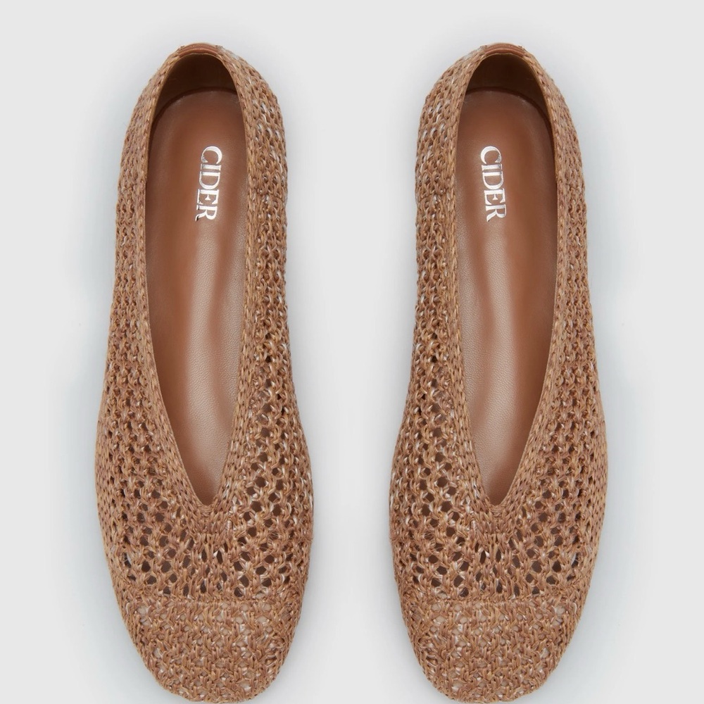 Cider Woven Tan Slip-On Ballet Flats